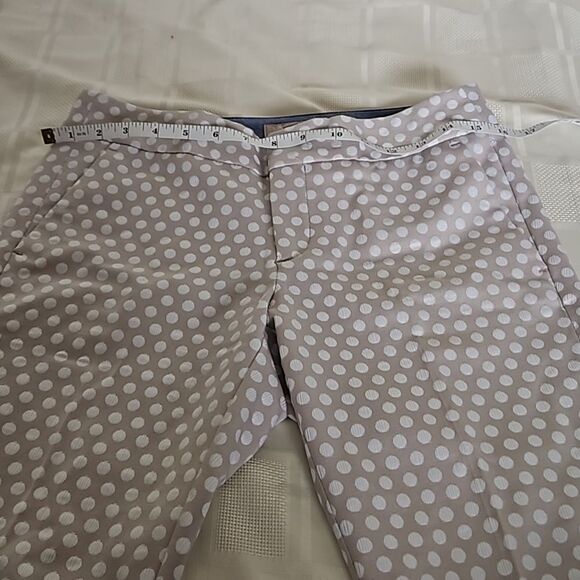 Banana Republic Women's Jacquard Polka Dot Ankle Pants Cream & White Size 2 - Picture 8 of 16